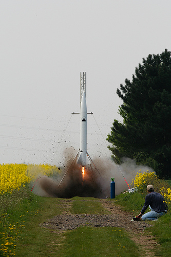 Dad Launches his Rocket